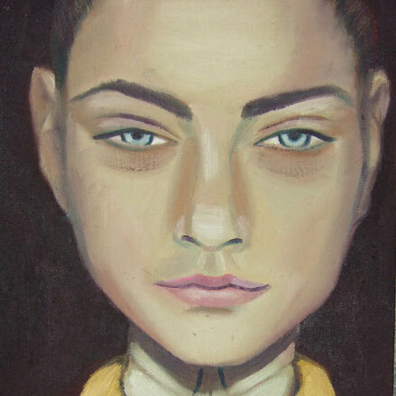 Jessica - 2008 - olieverf op canvas op hout - 45x25 cm   